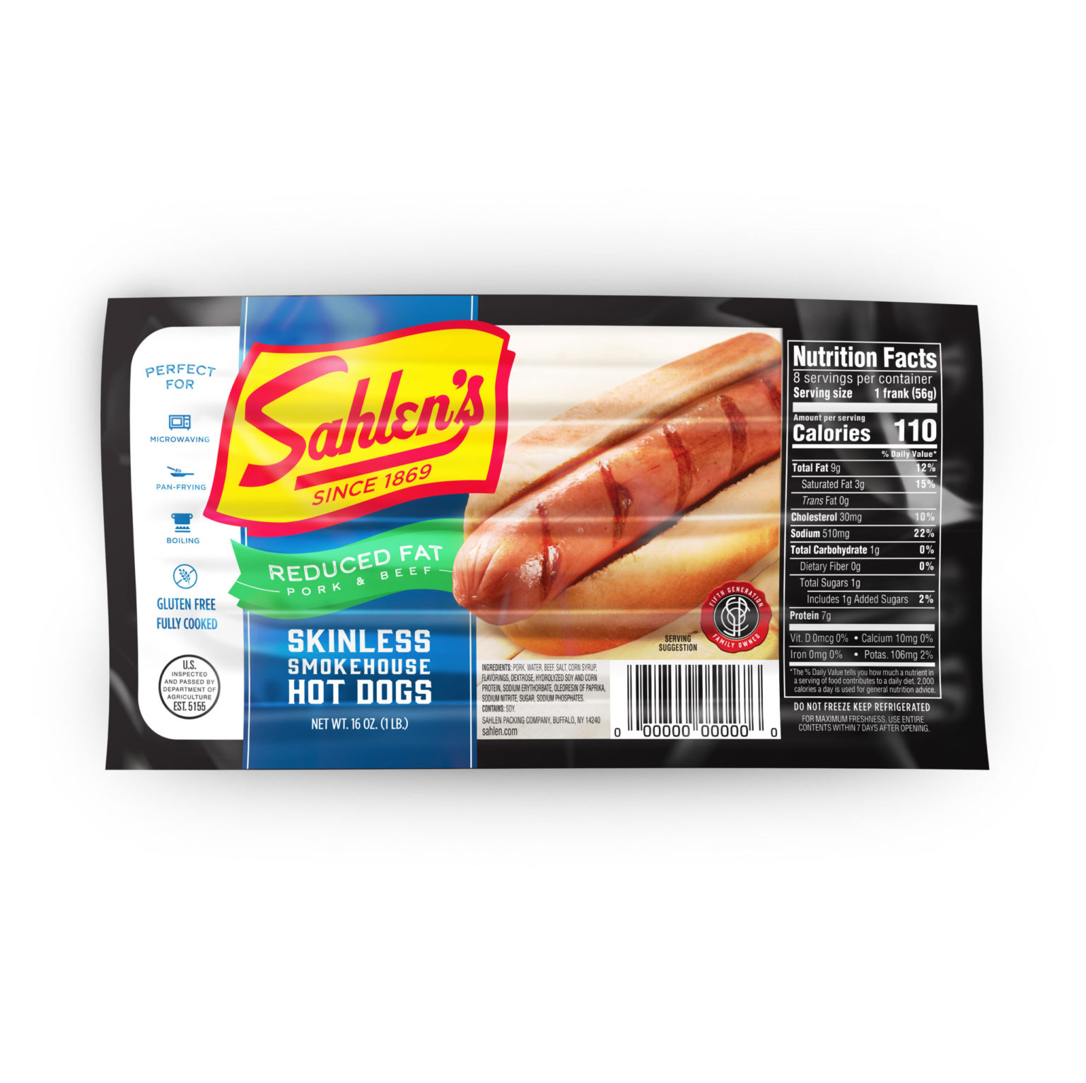 Footlong Pork & Beef Hot Dogs | Sahlen Packing Co.